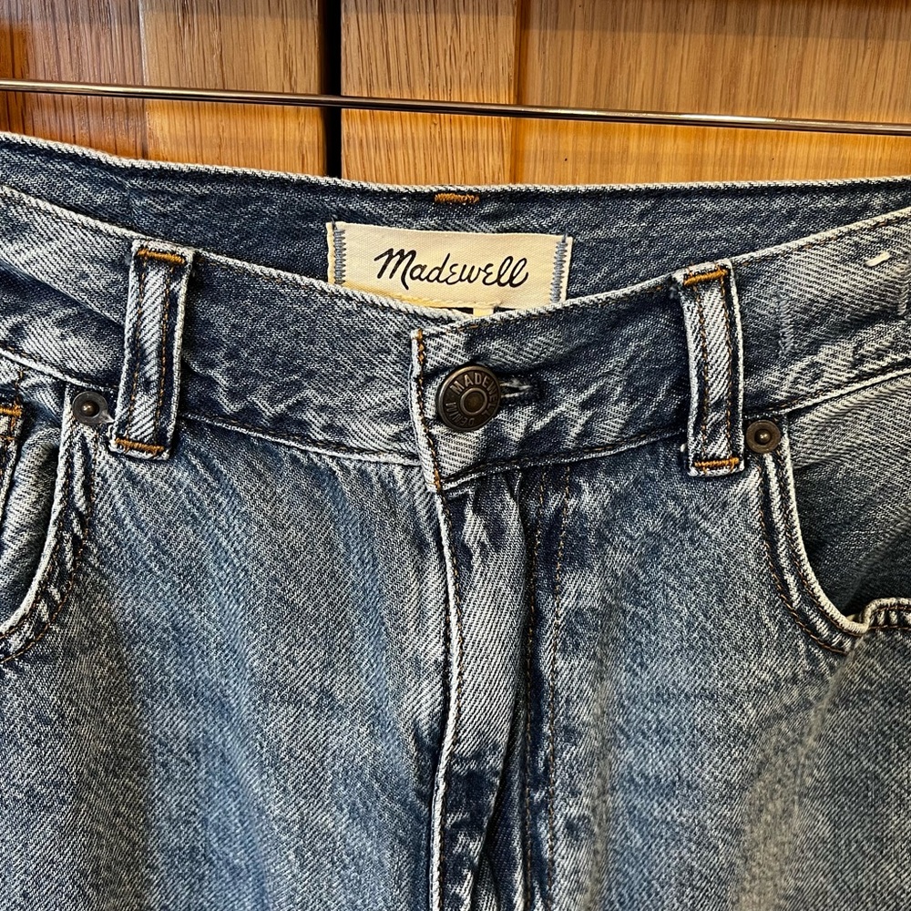 Madewell Super Wide Leg Jeans High Rise Medium Blue Wash Size 26 Contemporary - Picture 3 of 6